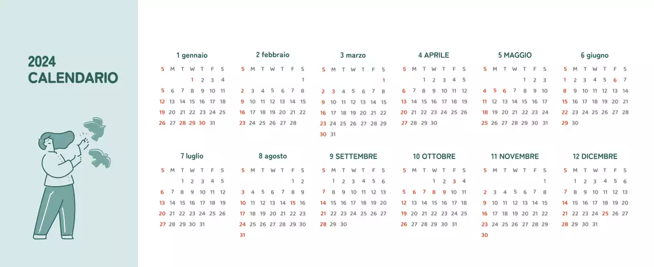 Un calendario con illustrazioni colorate ed emozionali