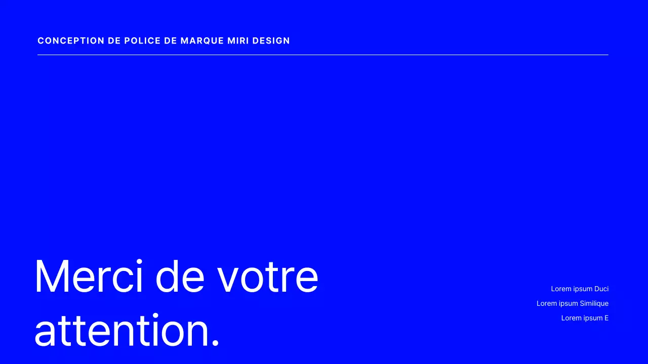 Une proposition de police de caractères simple en bleu.