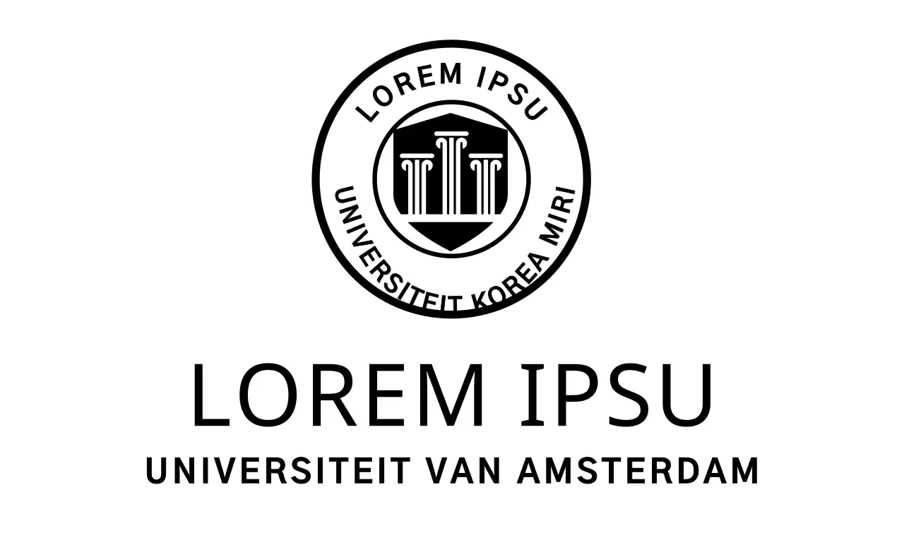 Symbolisch universiteitslogo in zwart