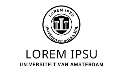 Symbolisch universiteitslogo in zwart