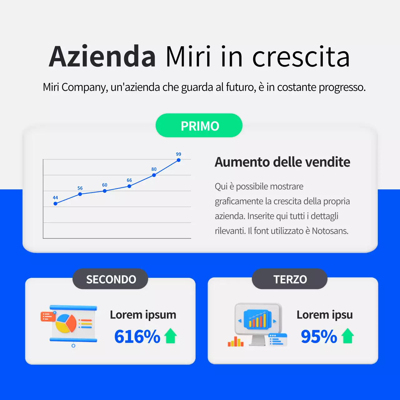 Un semplice profilo aziendale blu e verde