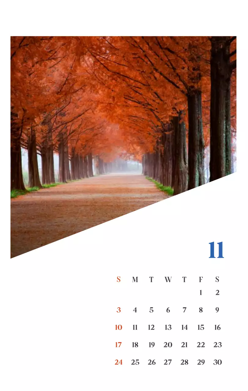 Calendrier hospitalier avec photos de paysages saisonniers
