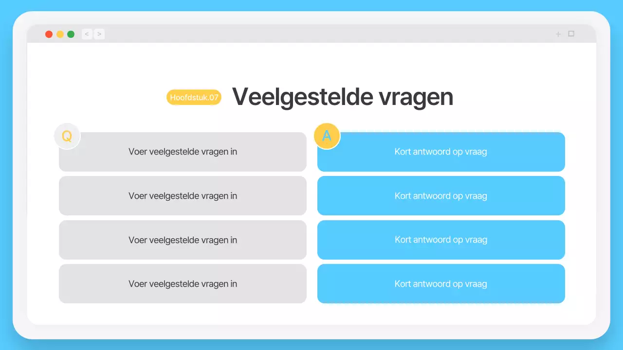 Eenvoudig browserframe in lichtblauw Bedrijfsprofiel