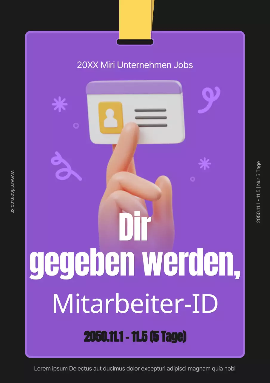 Mit einem einfachen lila-gelben Farbschema für Jobs werben