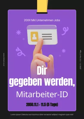 Mit einem einfachen lila-gelben Farbschema für Jobs werben