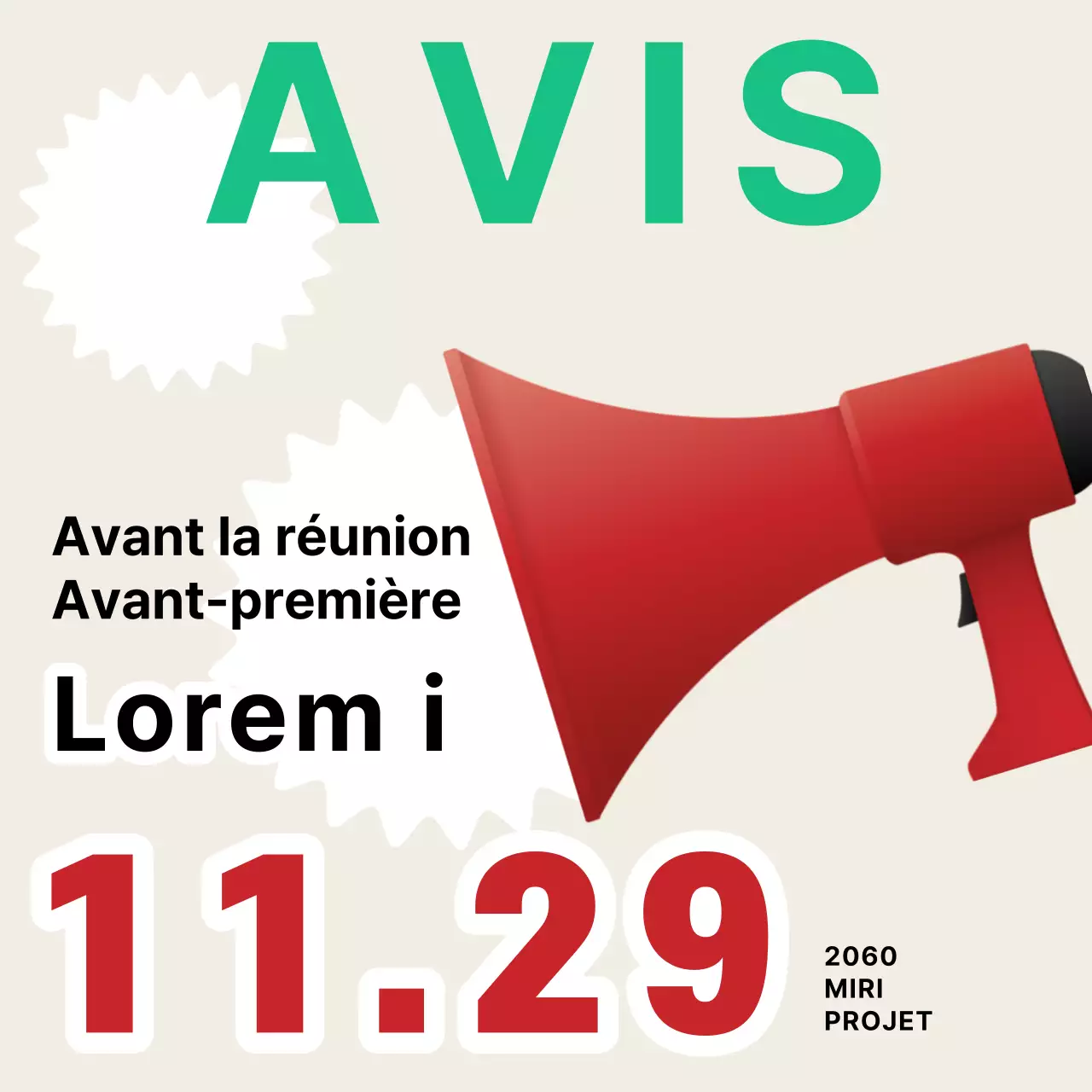 Annonces de réunion tendance en beige et rouge