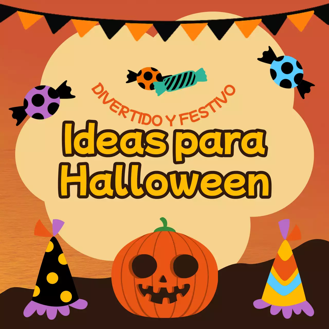 Promueve bonitas ideas de decoración de Halloween en naranja