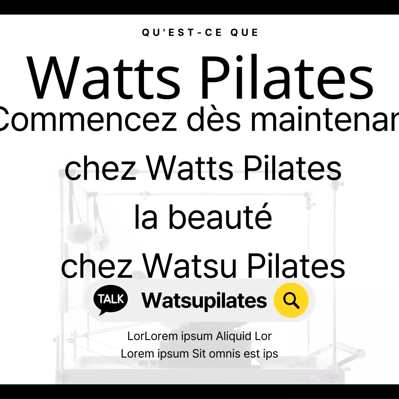 Promouvoir le Pilates moderne en noir