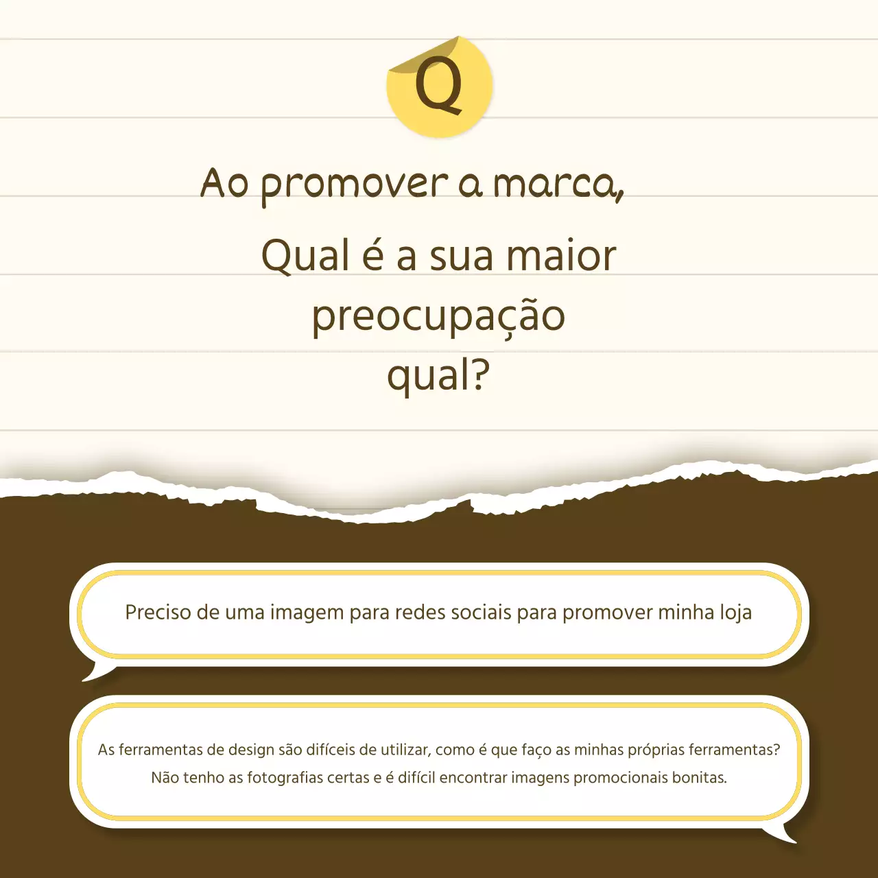 Um argumento de vendas de produto simples, em amarelo e bege