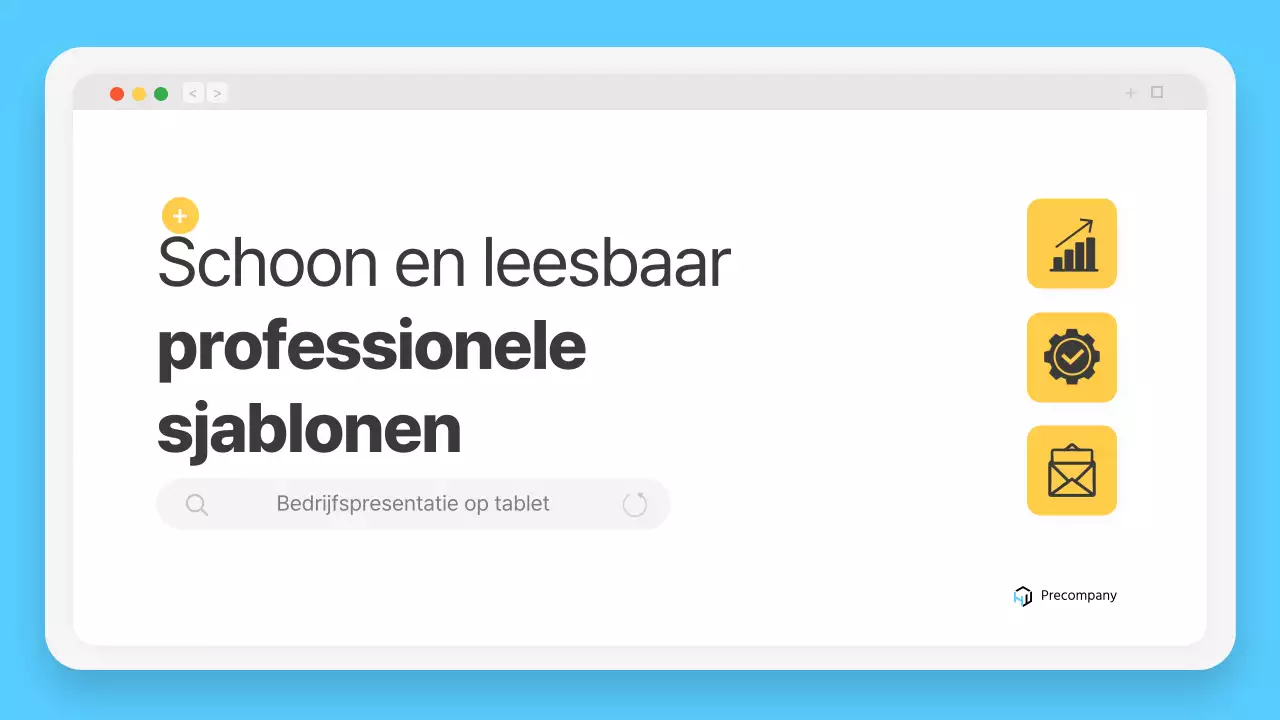 Eenvoudig browserframe in lichtblauw Bedrijfsprofiel