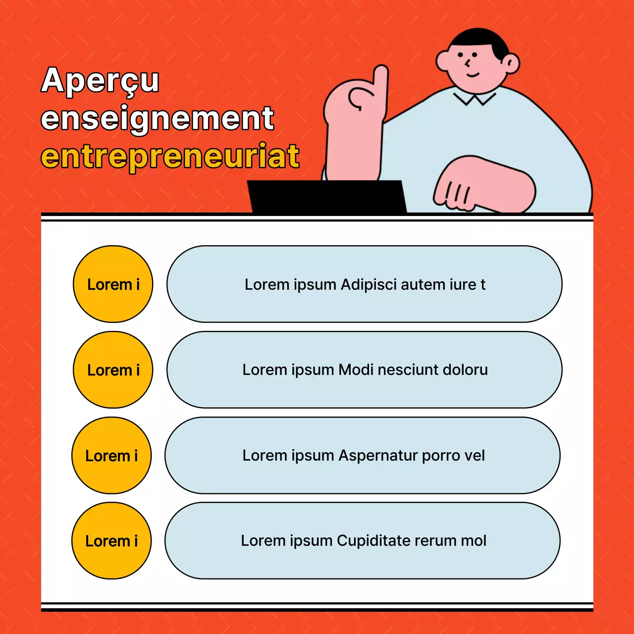 Un simple argumentaire orange pour recruter des stagiaires entrepreneurs