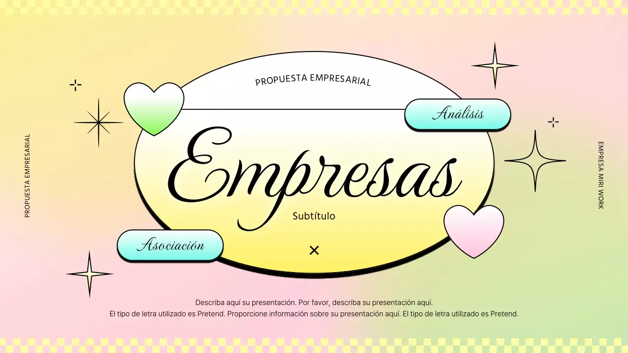 Informes empresariales de moda en rosa y amarillo