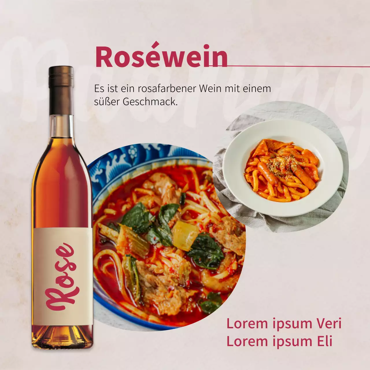 Werbung für eine einfache Weinhandlung in Beige