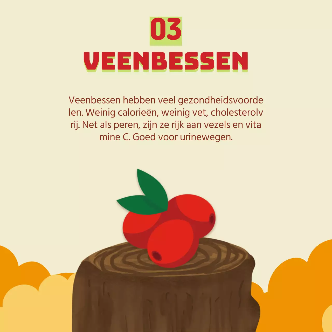 Eenvoudig beige en oranje om seizoensfruit te promoten