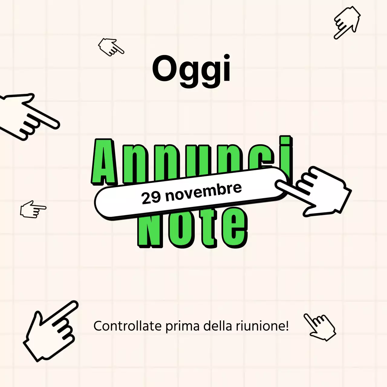 Annunci di riunioni di club kitsch in verde e beige