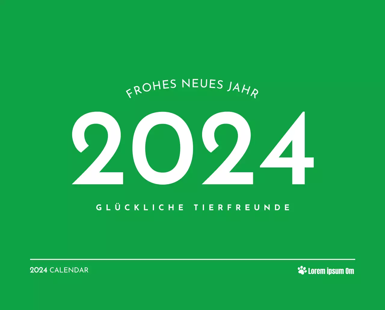 Ein Kalender mit einem Bild eines Welpen und einer niedlichen Botschaft in grünen Akzenten