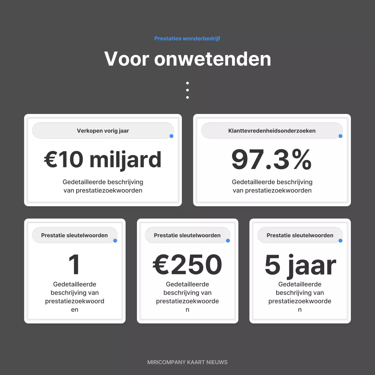 Een eenvoudige bedrijfsvacature in blauw en grijs