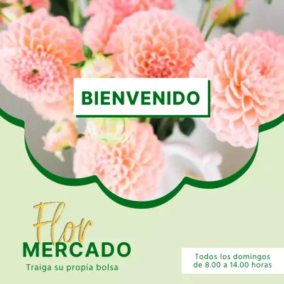 Promover un sencillo mercado de flores en chartreuse y verde