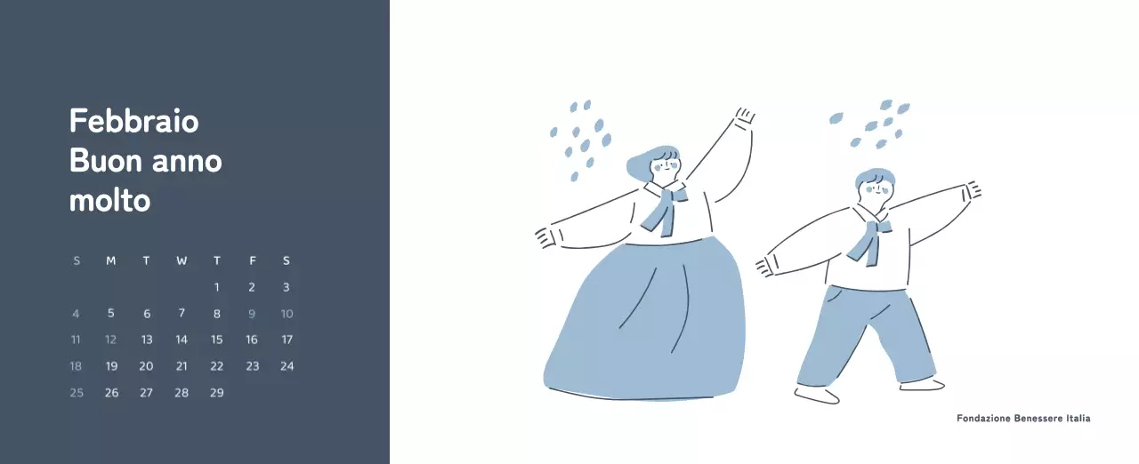 Un calendario con illustrazioni colorate ed emozionali