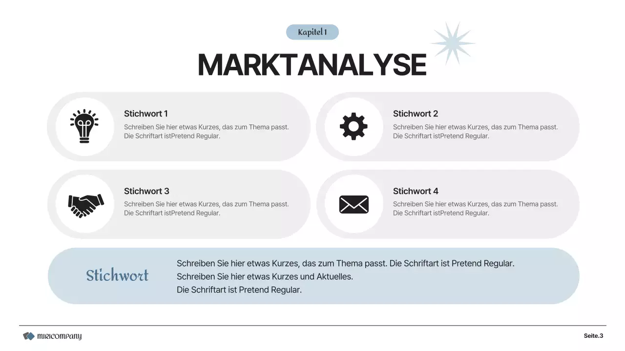 Ein einfacher Geschäftsplan in Grau und Weiß