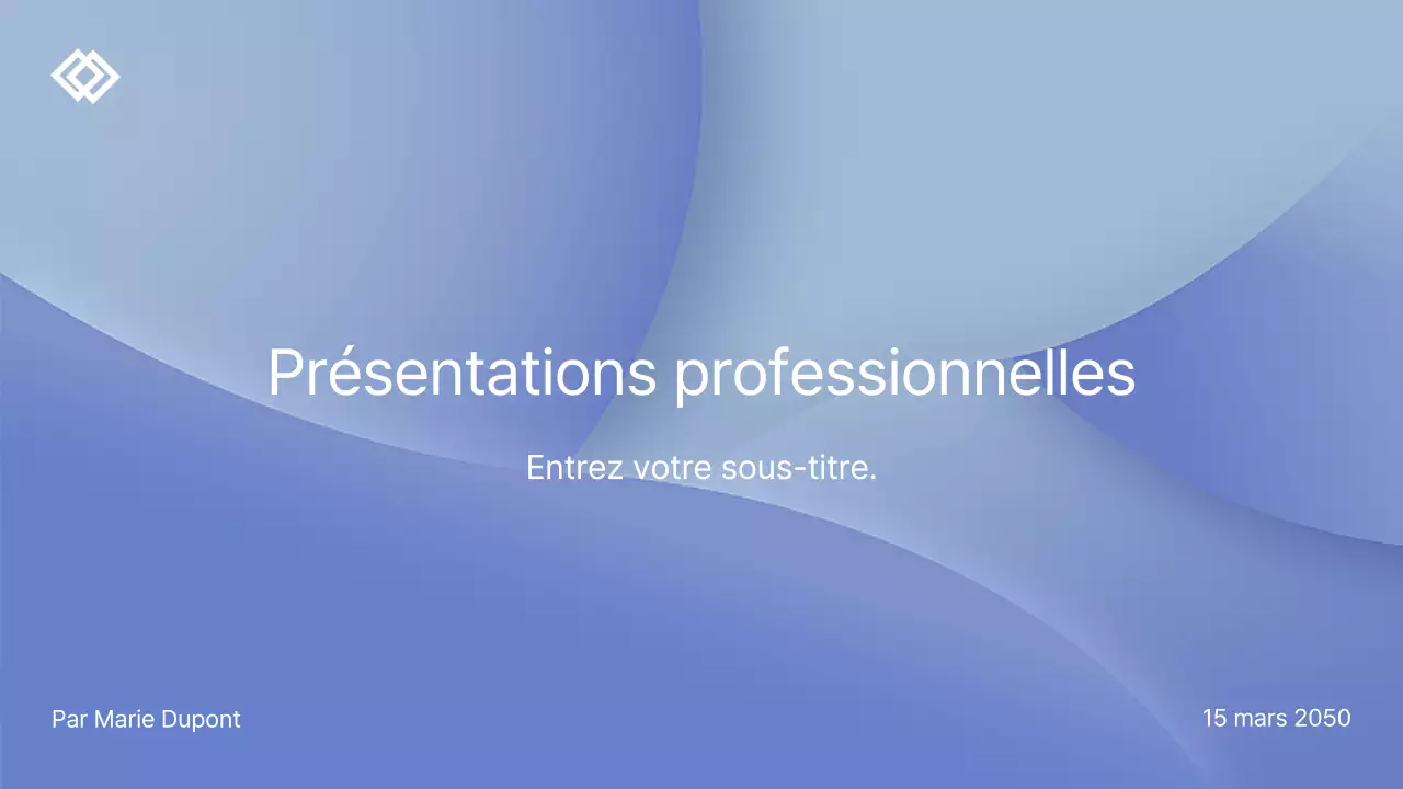 Profil d'entreprise de réunion moderne en bleu