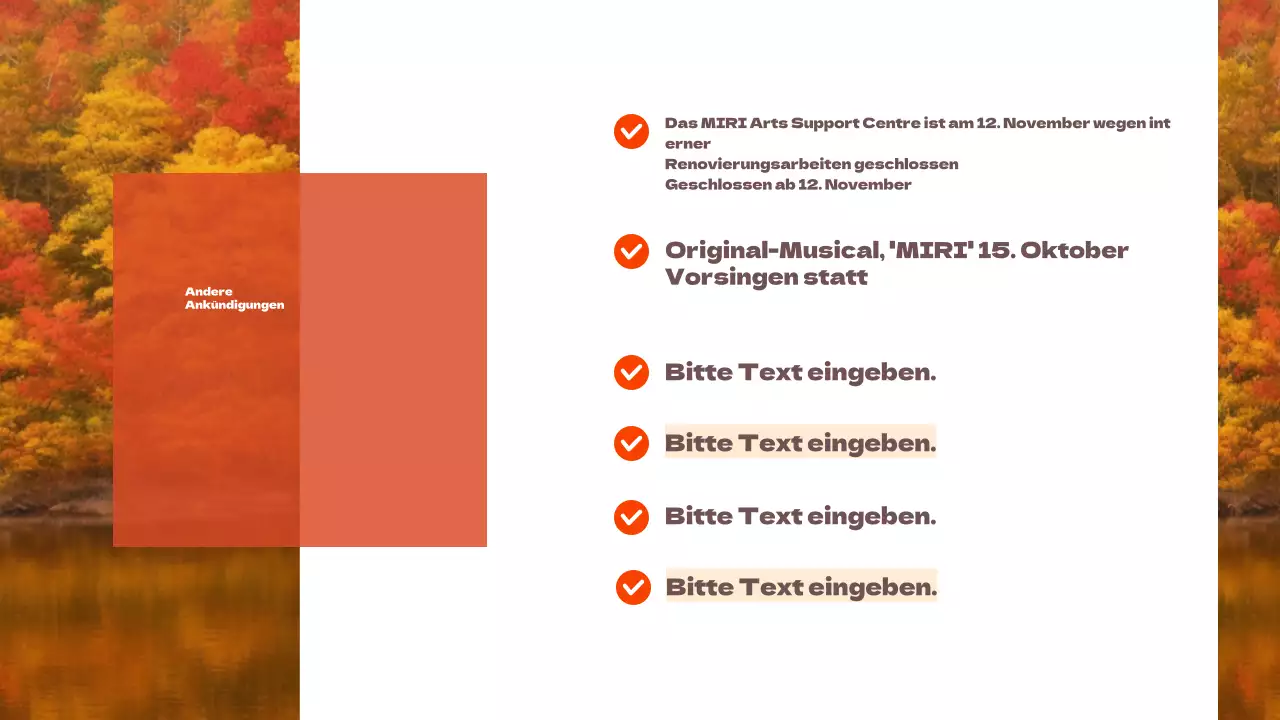 Förderung eines einfachen lokalen Tourismus-Newsletters mit orangefarbenen Akzenten