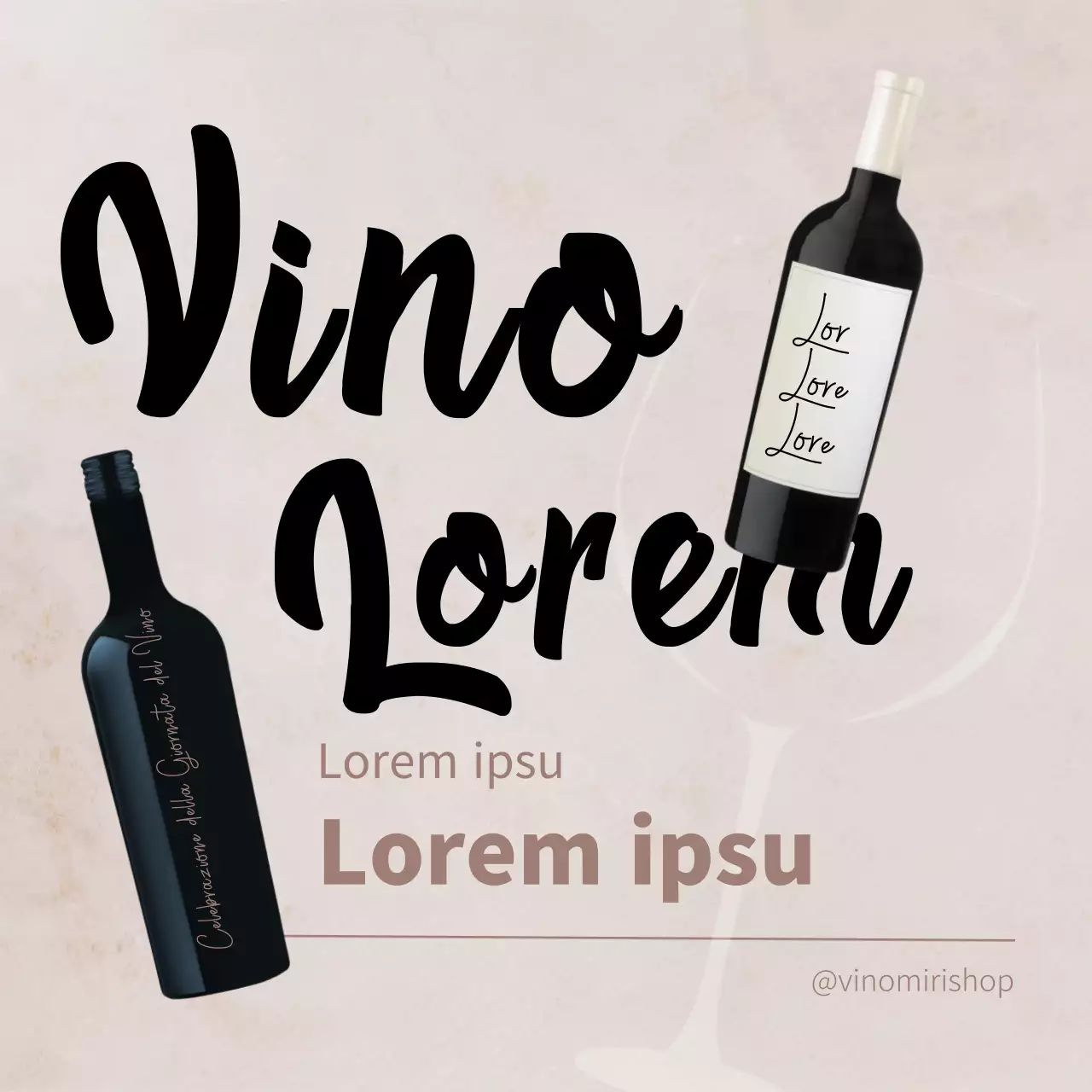 Promuovere una semplice enoteca in beige