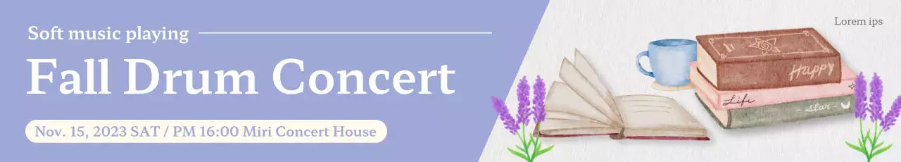 Promote a book concert with a mauve watercolor look