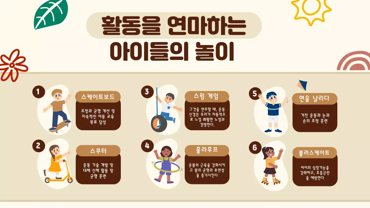 브라운 일러스트 키즈 교육 정보 인포그래픽