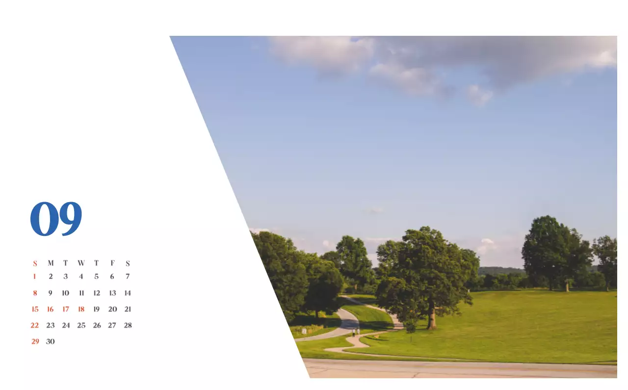 Ziekenhuiskalender met seizoensgebonden landschapsfoto's