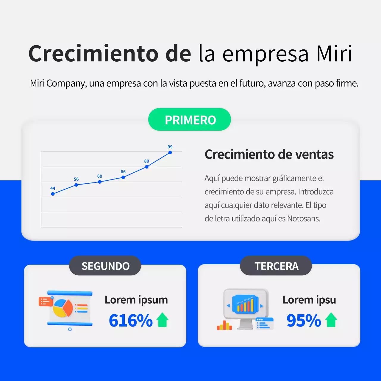 Un sencillo perfil de empresa azul y verde