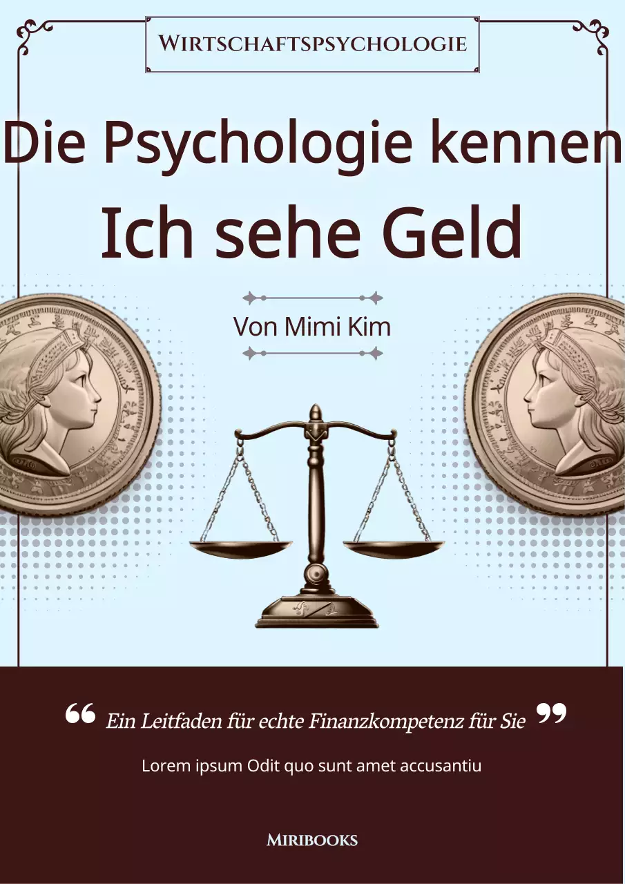 Luxuriöser Finanzbucheinband in Hellblau und Braun