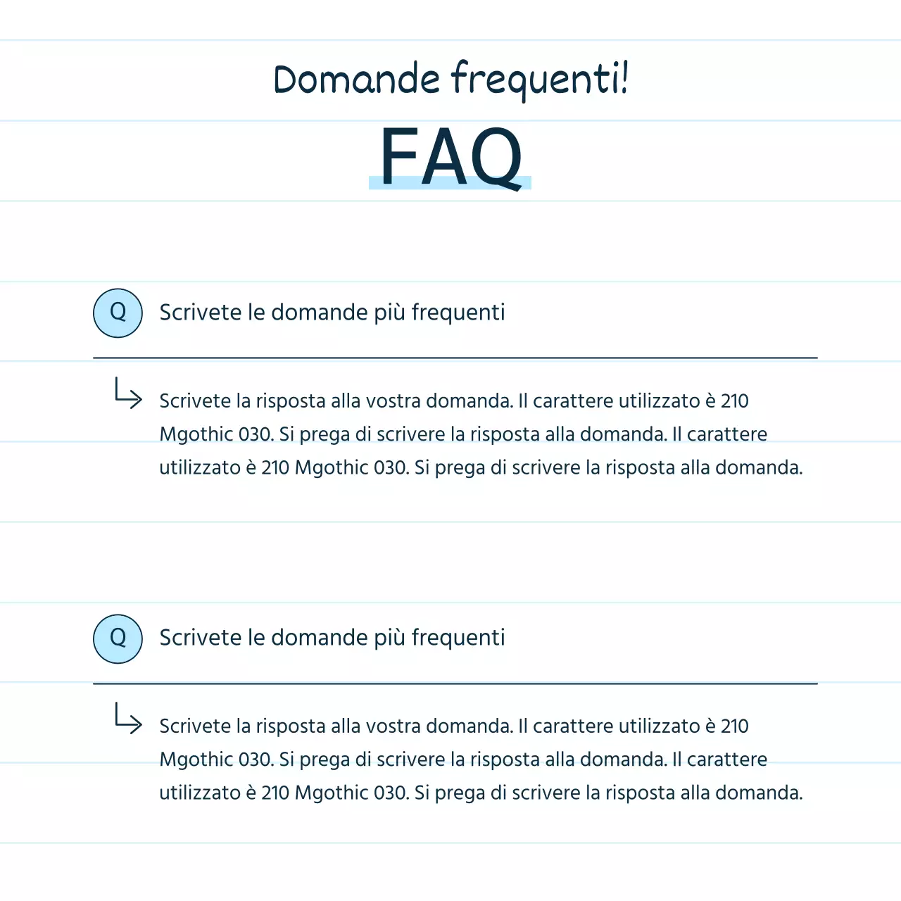 Un semplice brief di prodotto per lo storytelling in blu e azzurro