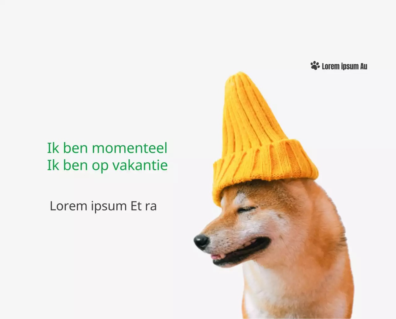 Een kalender met een afbeelding van een puppy en een schattige boodschap in groene accenten