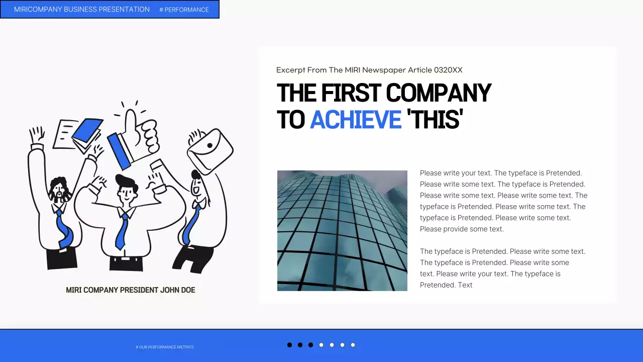 파랑의 모던한 설득력있는 비즈니스 자료