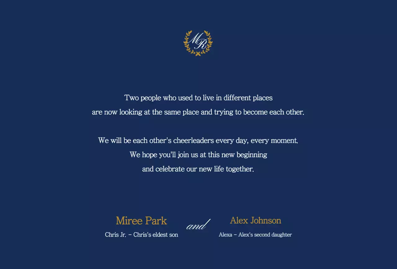 Undangan pernikahan berdesain berkelas dengan ilustrasi kupu-kupu berwarna putih dan biru tua