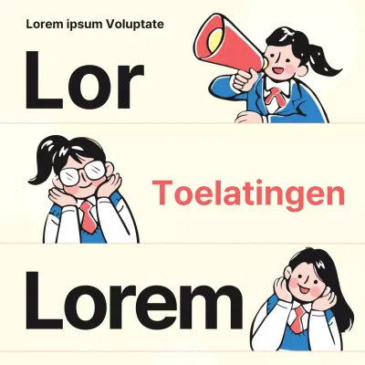 Trendy toelatingsbericht met gele achtergrond