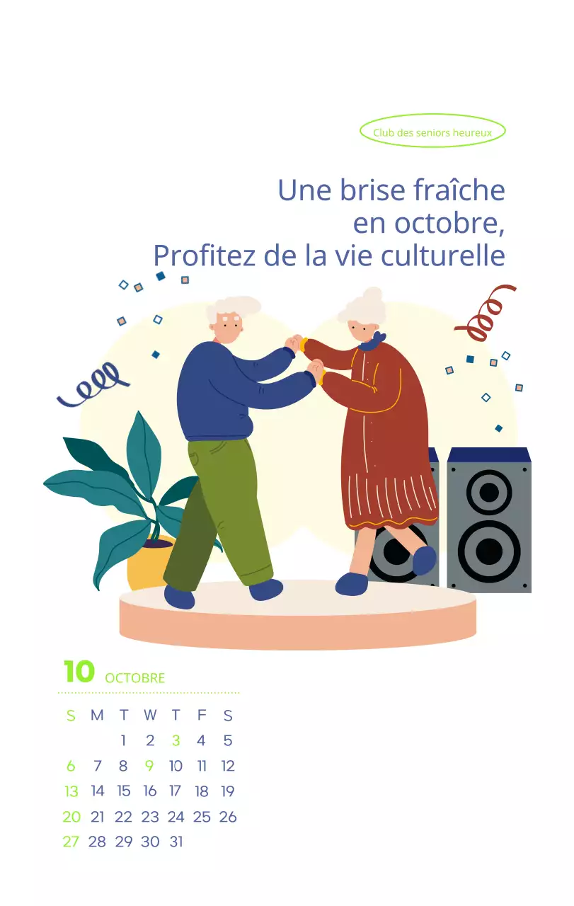 Calendrier de travail avec de belles illustrations