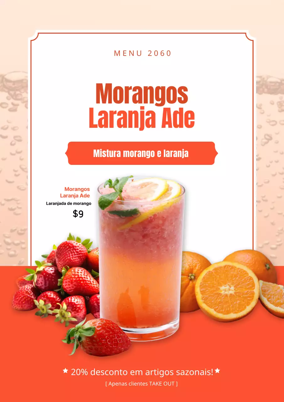 Promover anúncios vermelhos, minimalistas e laranja-morango
