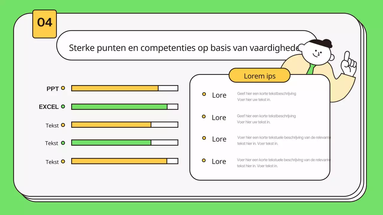 Een kitscherige sollicitatiebrief voor nieuwe werknemers in chartreuse en geel