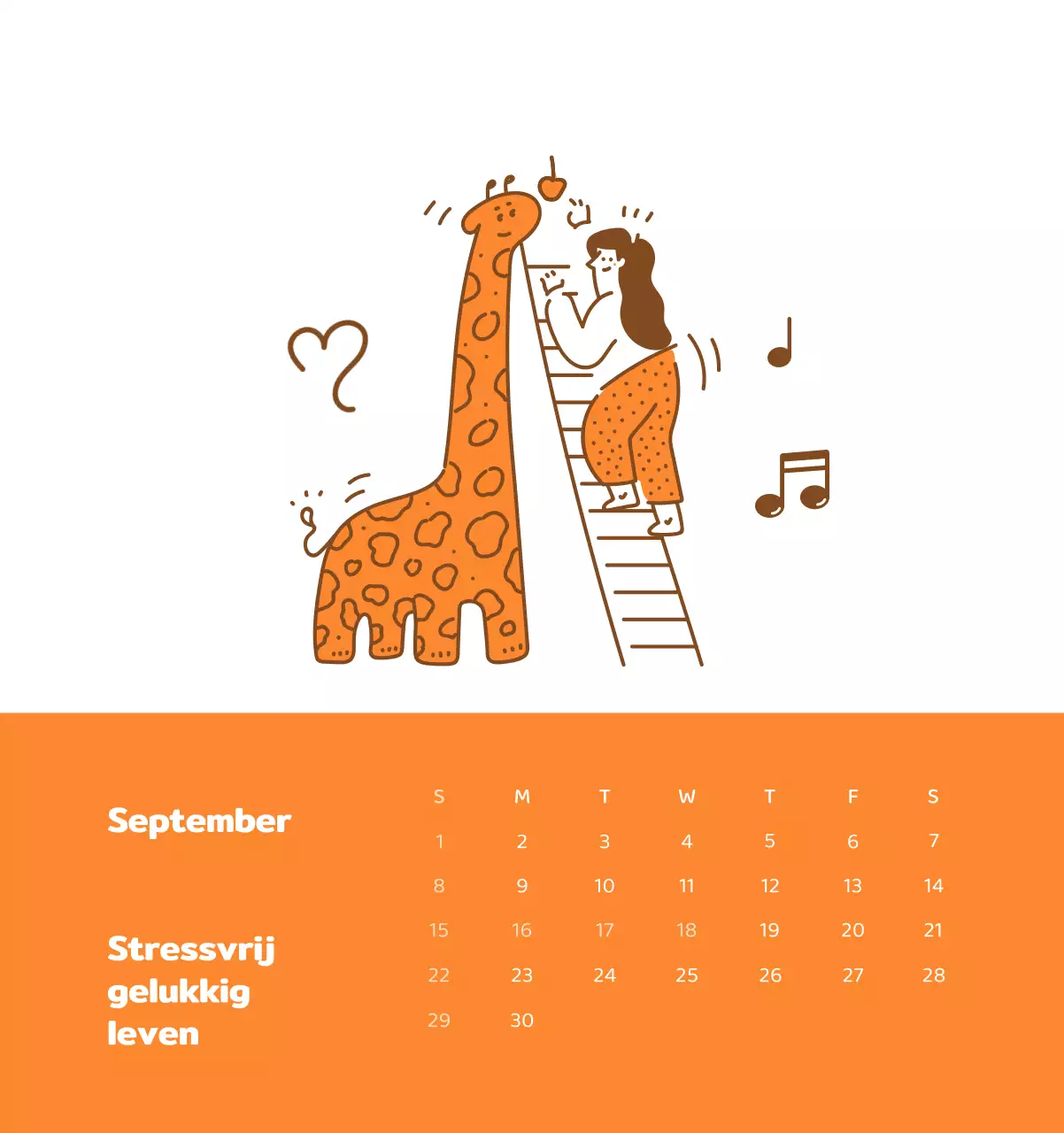 Een kalender met kleurrijke, emotionele illustraties