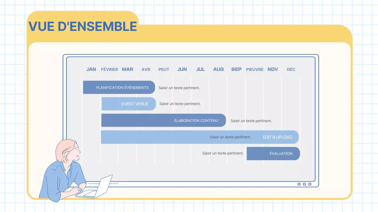 Compte rendu de réunion de marketing moderne en bleu clair et jaune