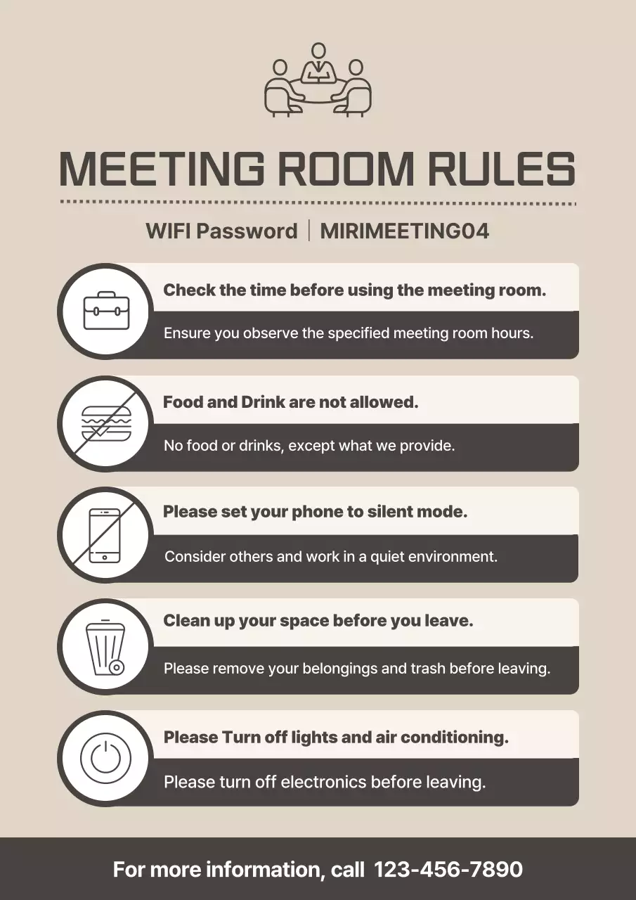 Beige Simple Meeting Guideline Poster