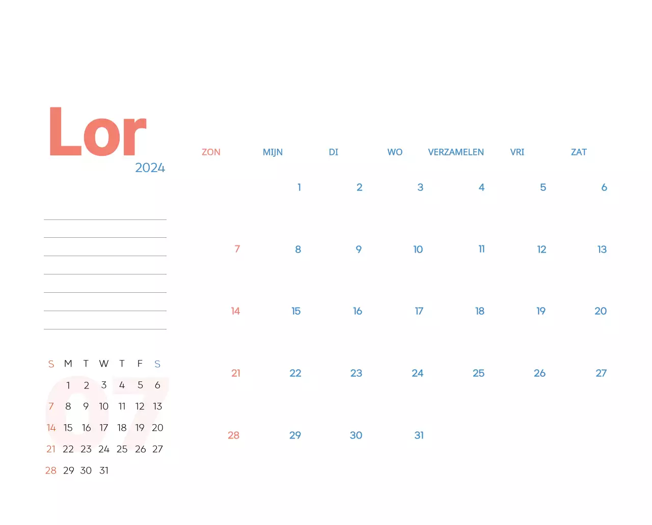 Werkkalender met prachtige illustraties