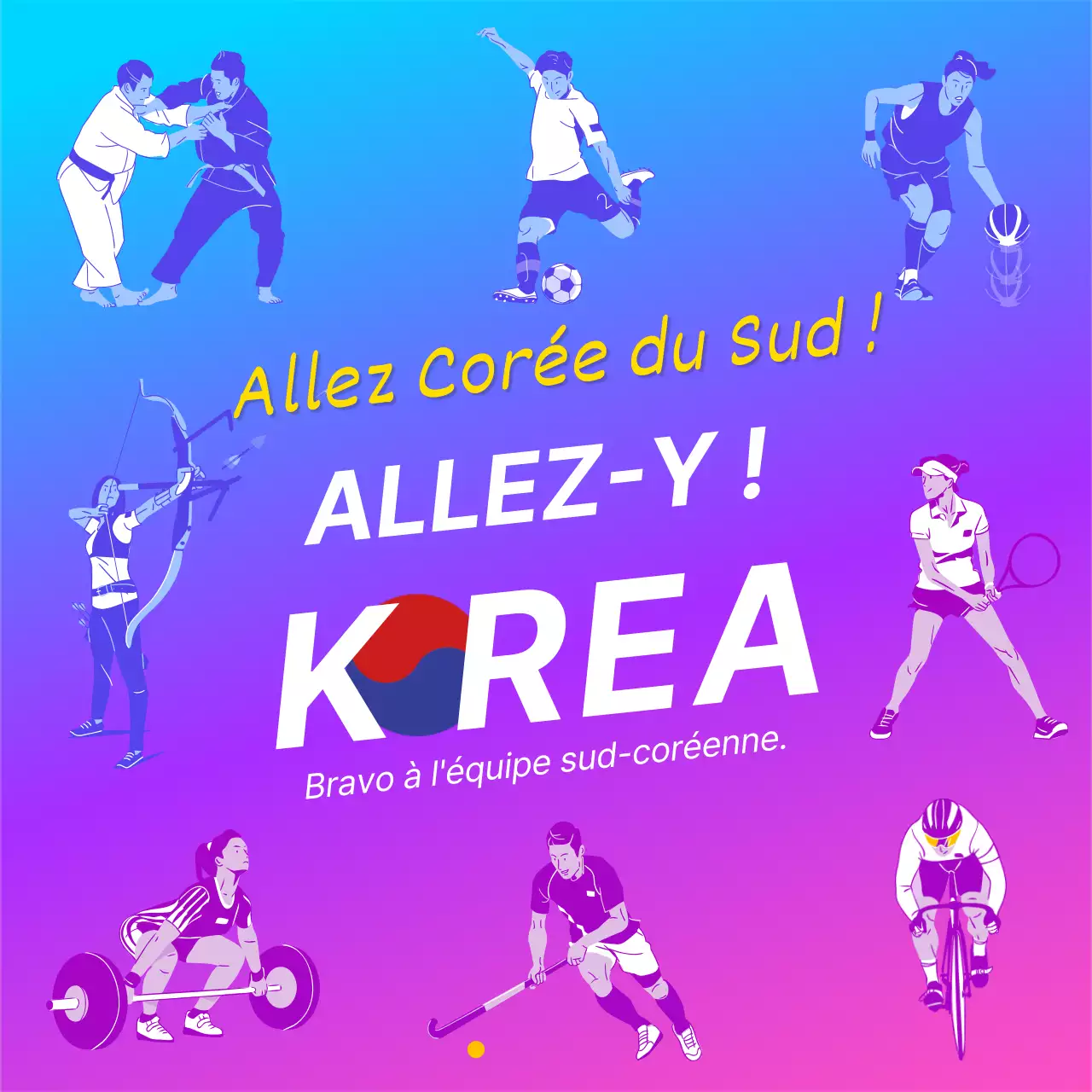 Poster un message d'encouragement pop art bleu et rose