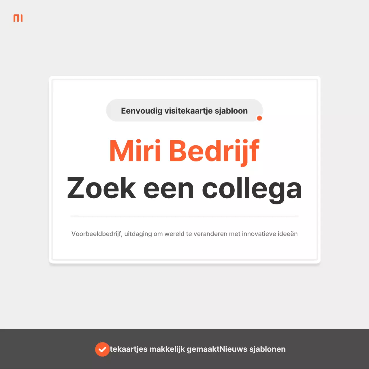 Een eenvoudige bedrijfsvacature in rood en grijs