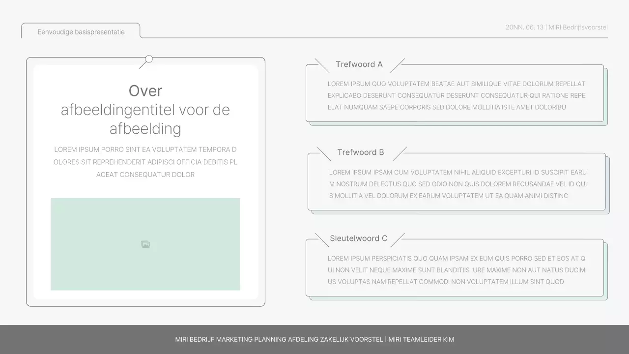 Eenvoudig basisrapport in lichtblauw en lichtgroen