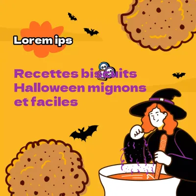 Biscuits promotionnels kitsch d'Halloween jaunes et violets DIY