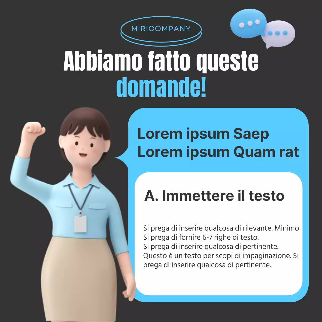 Rapporto di intervista semplice di colore azzurro