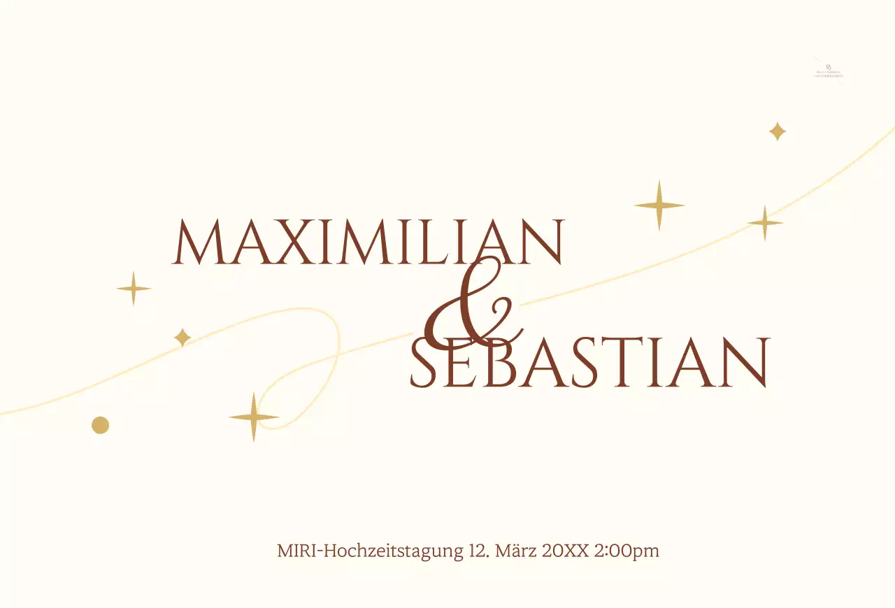 Ein sentimentales Konzept Hochzeitseinladung mit einem hellgelben Stern und Linie Illustration